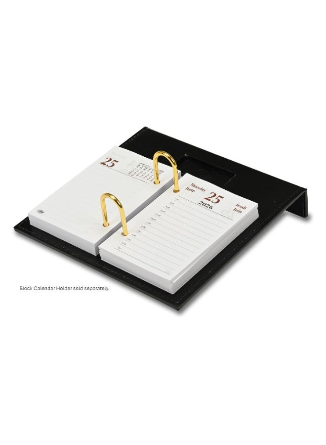 FIS تقويم كتلة 2026، حجم 80x120 مم (3.15"x4.72" بوصة)، 1 يوم لكل ورقة، باللغة الإنجليزية والفرنسية، ورق أبيض 60 جرام - FSBCEF26 - Image 5
