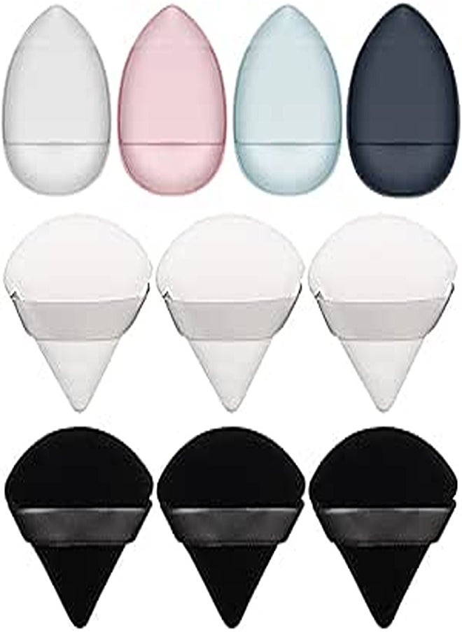 Somall - 10 Pieces of Mini Powder Puff Face Triangle Soft Makeup Powder Puff Loose Powder Water Drop Air Cushion Powder Puff Makeup Tool Makeup Brush Concealer Tool - Image 1