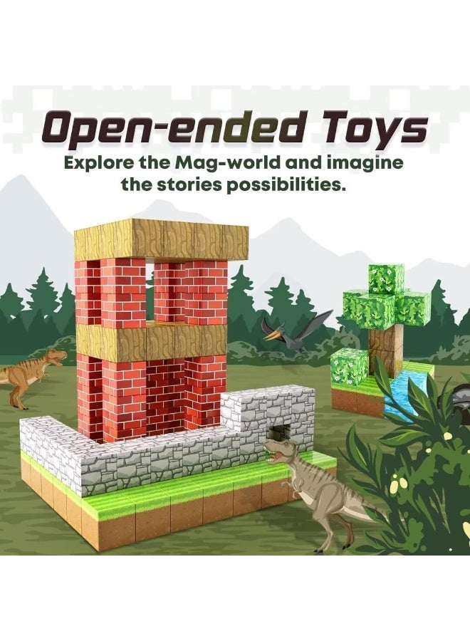 64pcs Minecrafts Game Magnetic Building Blocks - STEM Educational Toy for Kids, Safe ABS Non-Toxic DIY Construction Set with Strong Magnets (Ages 5-12) - Image 5