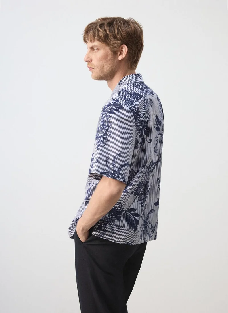 Mango Man 55-TINTA 100% Cotton Printed Shirt for Men | Best Price UAE