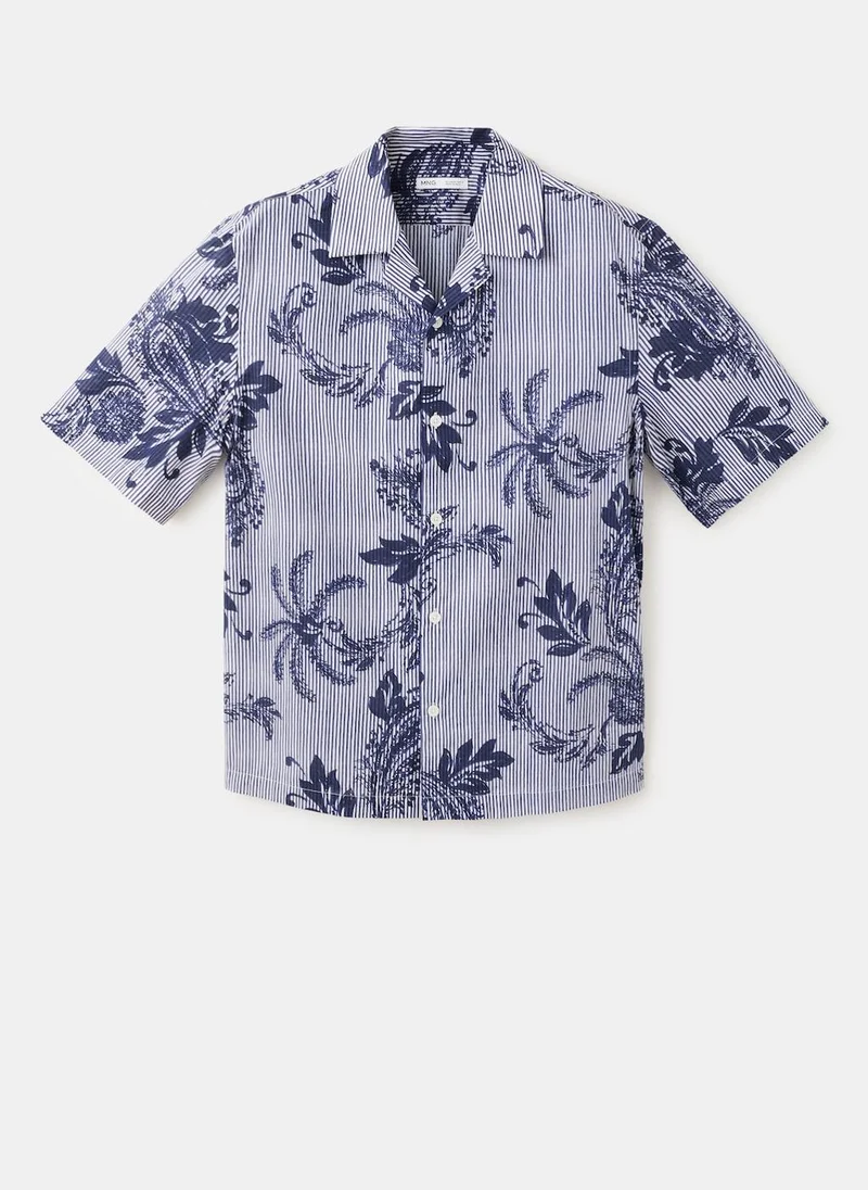 Mango Man 55-TINTA 100% Cotton Printed Shirt for Men | Best Price UAE