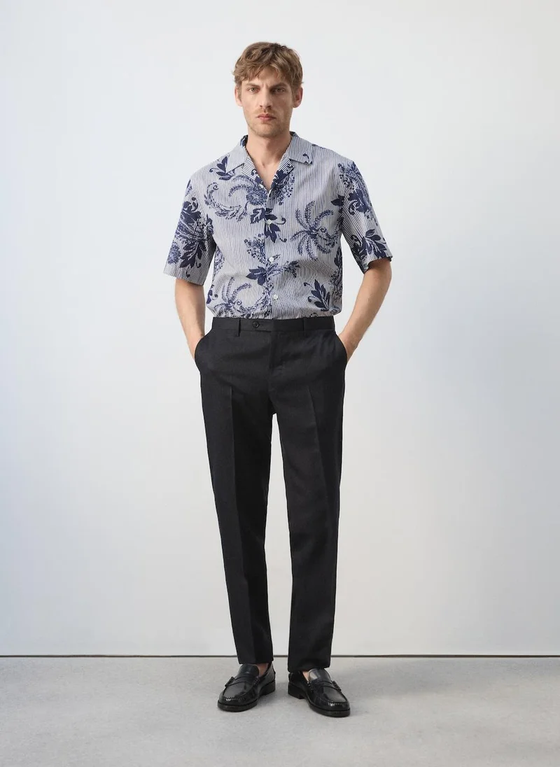 Mango Man 55-TINTA 100% Cotton Printed Shirt for Men | Best Price UAE