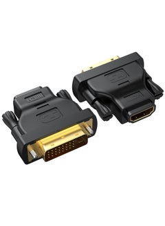 إيروريكس محول DVI إلى HDMI 2 حزمة، محول HDMI أنثى ثنائي الاتجاه إلى DVI-D(24+1) ذكر مع مطلي بالذهب للكمبيوتر والشاشة وجهاز العرض والمزيد، يدعم إيثرنت 4K ARC ثلاثي الأبعاد  - Image 1