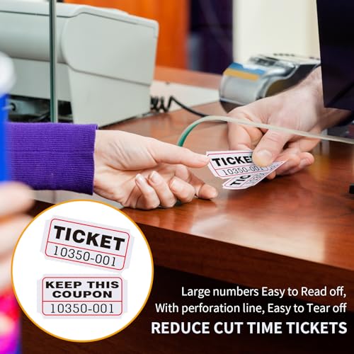 L LIKED White Raffle Tickets Double Rolls with consecutively Numbered 50/50 Stub Raffle Tickets for Events, Entry, Class Reward and More-1000 Tickets/Roll - Image 5