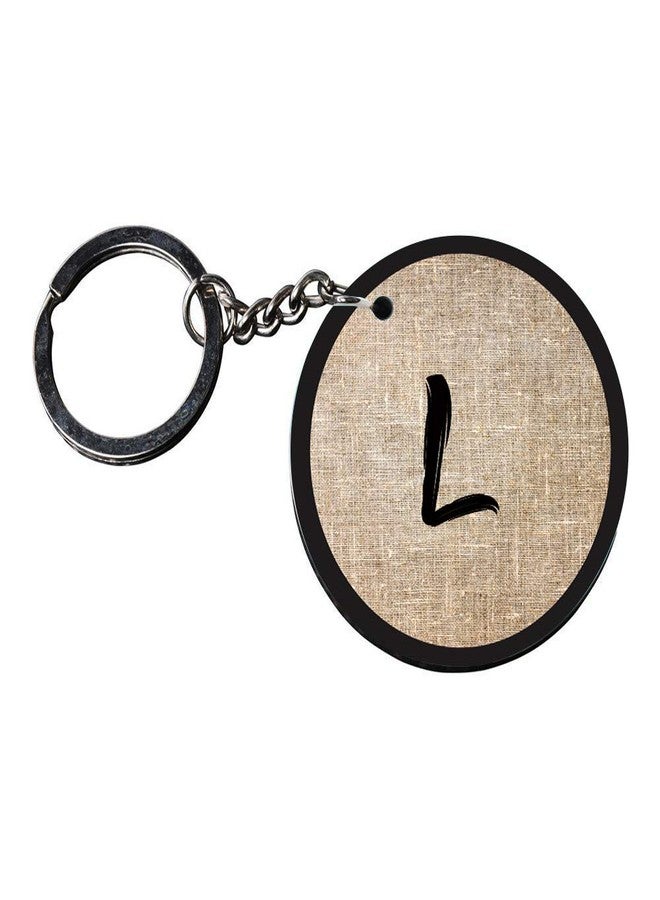 Anuman007 | Alphabet L keychain | f keychain Printed Wooden Keychains | Circle Shape Set of 2 keyrings 2x2 inch - Image 3