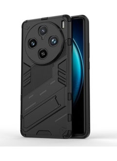 Case Compatible with Vivo X100 Pro 5G 2023, 2-in-1 TPU+PC Dual Layer Combo Shockproof Ultra-Thin Protective Phone Back Cover with Kickstand