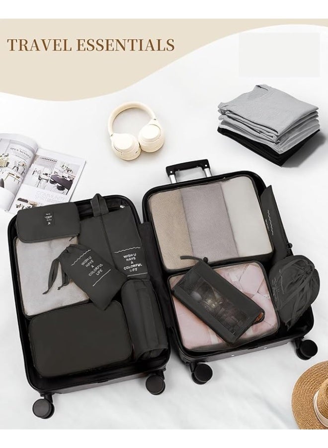 Magic Park 11 Set Packing Cubes for Suitcases Travel Organizer Bags Set Waterproof Clothes Organizer for Travel Accessories , Black - Image 2