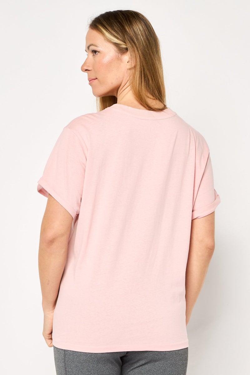 DKNY Women Sportswear Fit Short Sleeves Outdoor Top, Dusty Pink - Image 2