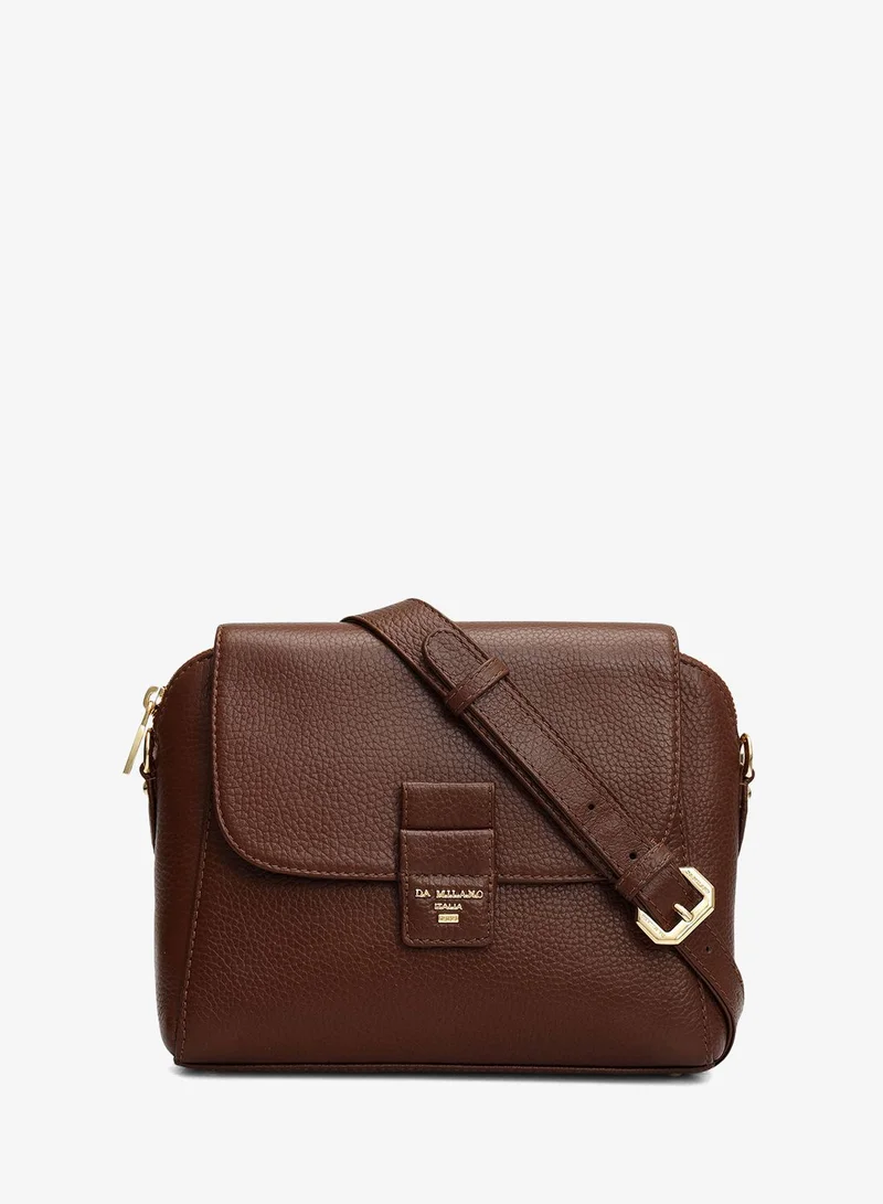 دا ميلانو حقيبة جلدية صغيرة بحزام - إسبريسو
