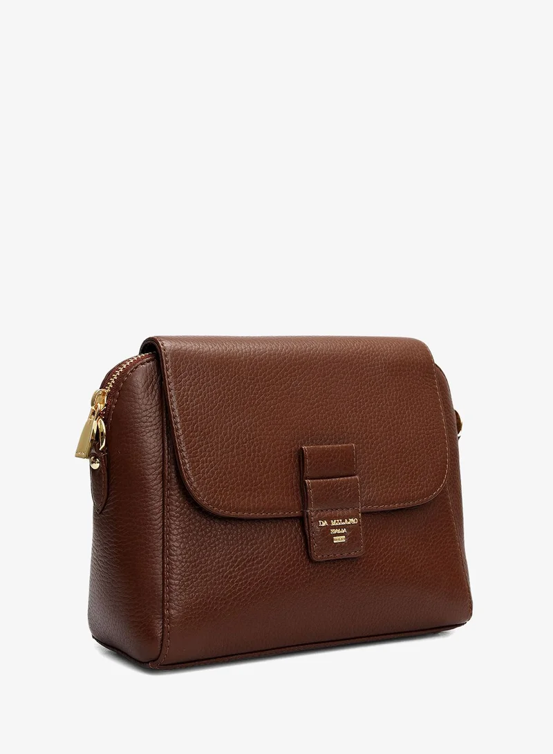 دا ميلانو حقيبة جلدية صغيرة بحزام - إسبريسو