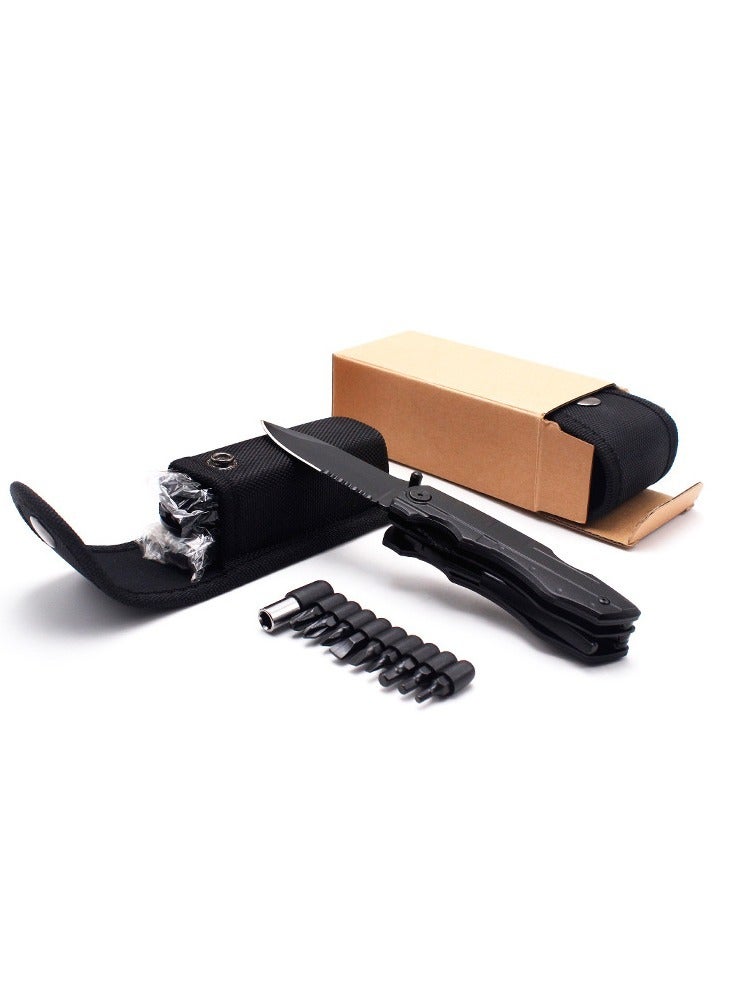 سكين جيب من الستانلس ستيل للرجال والنساء من اي وينر مع كماشة/مفكات براغي وفتاحة زجاجات أسود - Image 3