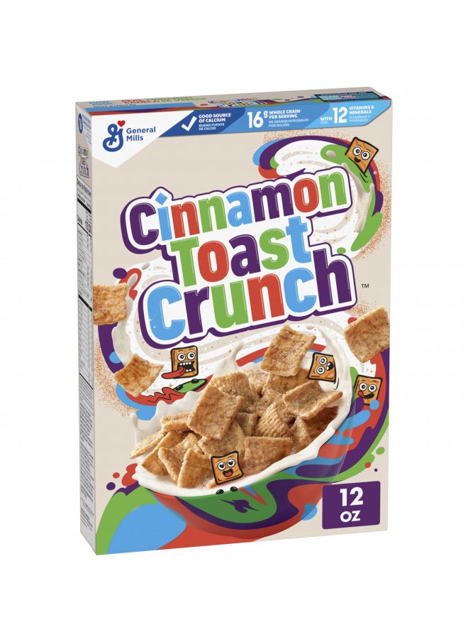 Cinnamon Toast Crunch Original Cinnamon Toast Crunch Breakfast Cereal, Crispy Cinnamon Cereal, 12 OZ Cereal Box  - Image 1