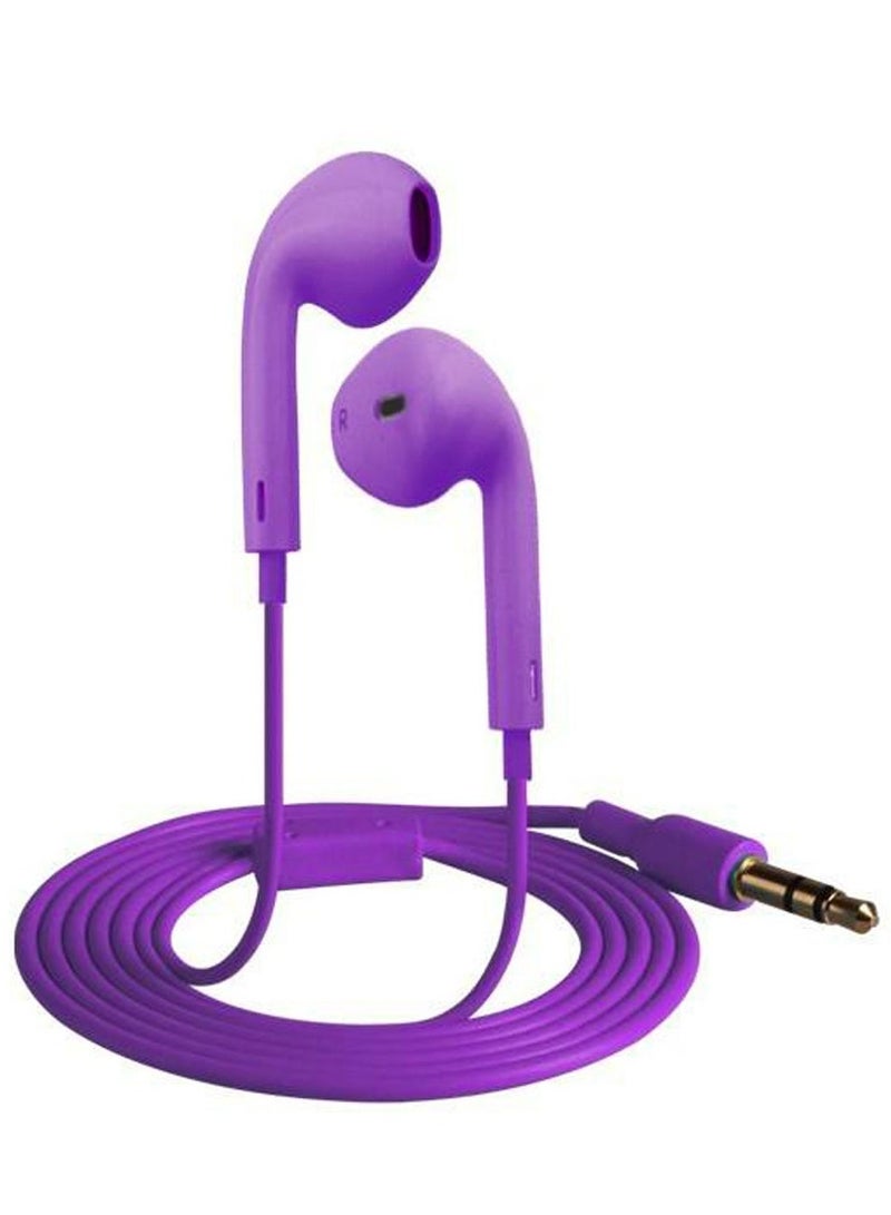 Universal In-Ear Earphones With Mic and Remote Purple - Image 3