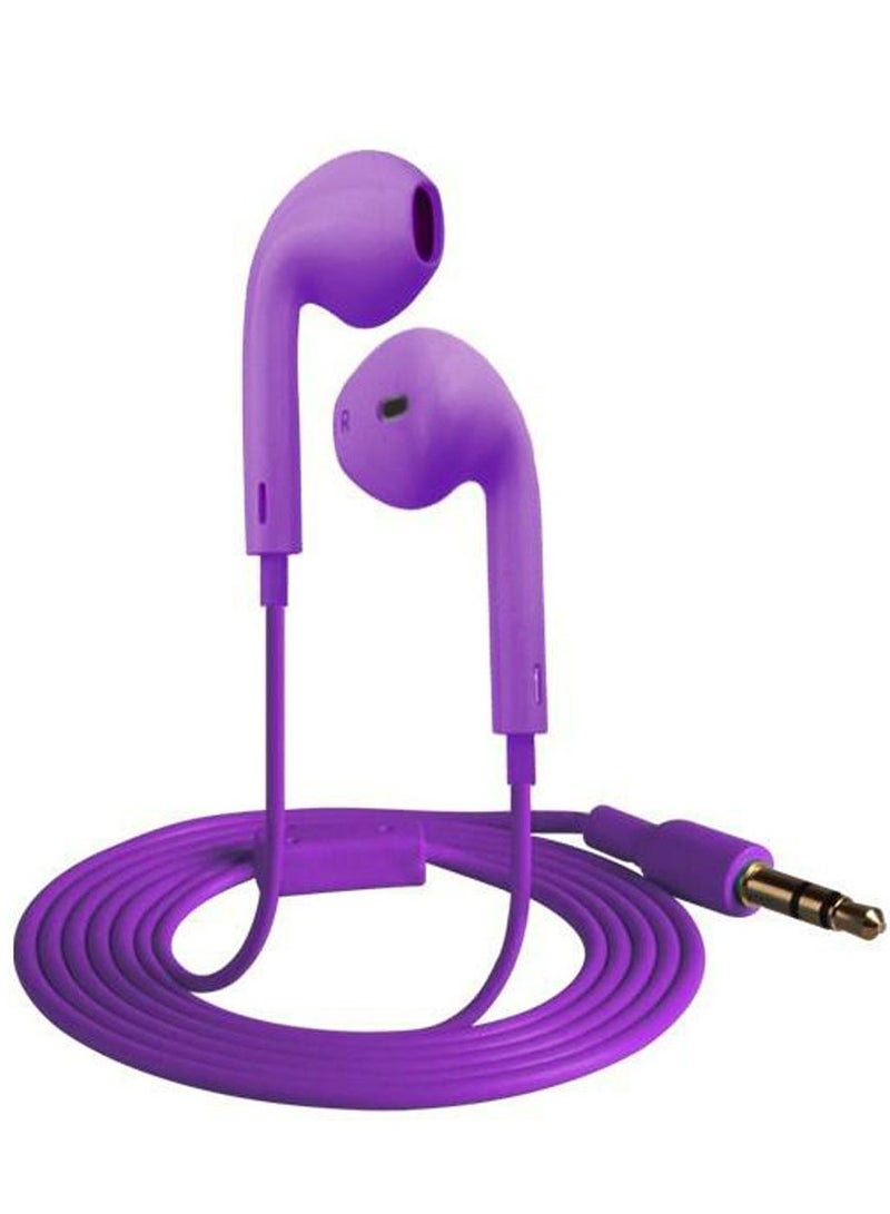 Universal In-Ear Earphones With Mic and Remote Purple - Image 1