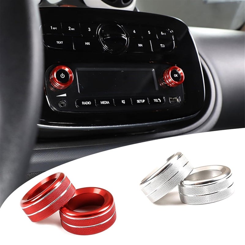 QASULER Aluminum Alloy Center Console Knob Trim Rings - Image 3