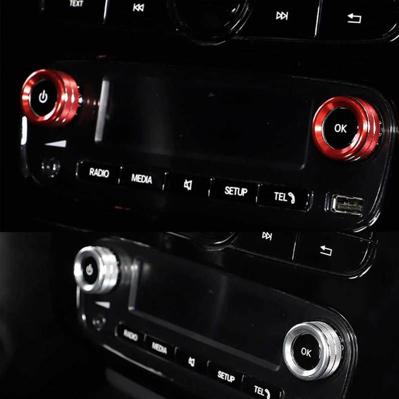 QASULER Aluminum Alloy Center Console Knob Trim Rings - Image 4