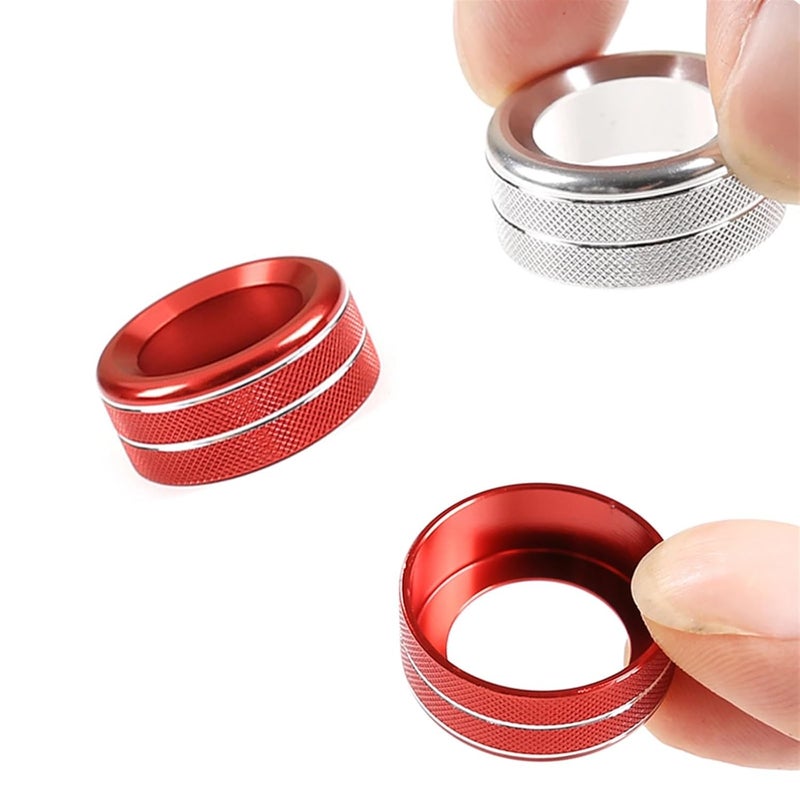 QASULER Aluminum Alloy Center Console Knob Trim Rings - Image 2