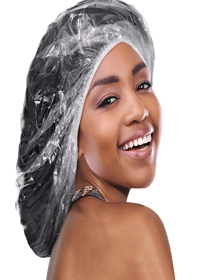 Dyrfolm 50 PCS Disposable Shower Caps - Extra Large, Waterproof Elastic, Thick Hair Caps For Bath & Spa - Image 1