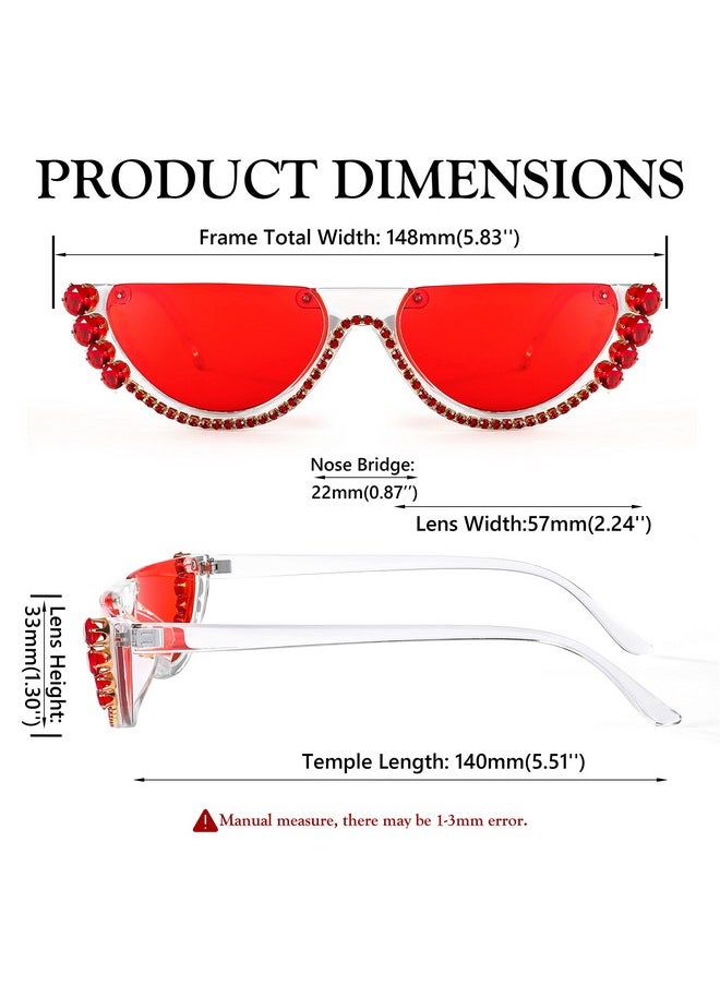 Women Crystal Cateye Sunglasses Half Frame Sparkling Trendy Retro Clout Goggles B2975 - pzsku/Z371BB13C678B1CFE997CZ/45/_/1718189538/90b585e4-44e7-4324-bf9e-5e20b7928476