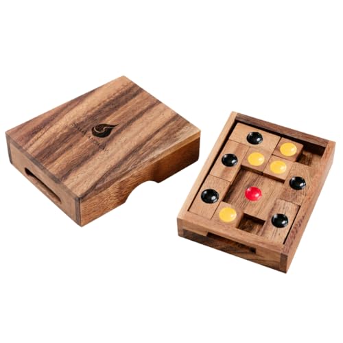 SiamMandalay Setting Sun STEM Sliding Block Puzzle AKA Huarong Dao or Klotski from SiamMandalay with SM Gift BoxPictured Improve Critical Logical Thinking with an Eco Friendly Handmade Educational Game - Image 1