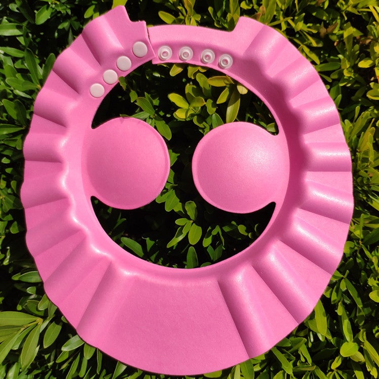 Adjustable EVA Kids Bath Cap Ear Guard Rose red with ear protection and no wave 