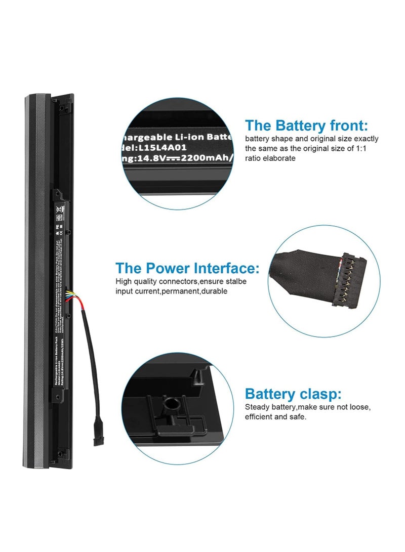 Zexen L15L4A01 Replacement Battery Compatible for Lenovo B50-50 B71-80 V4400 Ideapad 100-14IBD 100-15IBD Series; Replacement for L15L4A01 L15M4A01 L15S4A01 L15S4E01(14) .8V 22 00 mAh) - Image 2