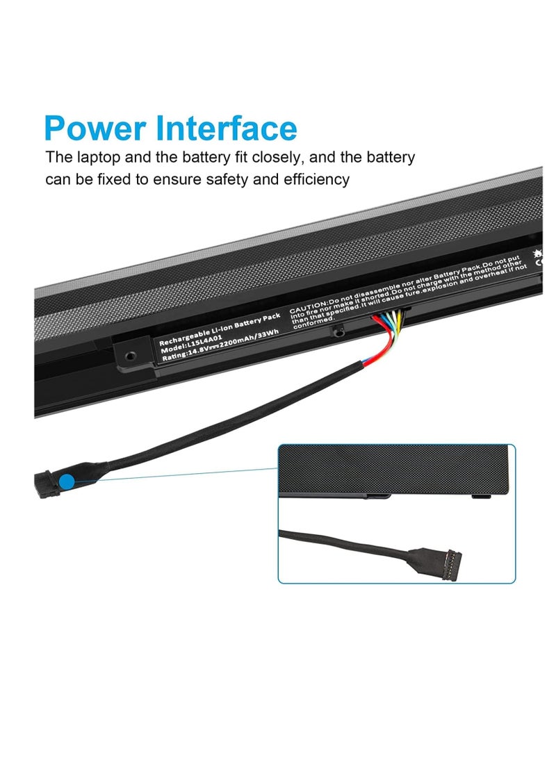 Zexen L15L4A01 Replacement Battery Compatible for Lenovo B50-50 B71-80 V4400 Ideapad 100-14IBD 100-15IBD Series; Replacement for L15L4A01 L15M4A01 L15S4A01 L15S4E01(14) .8V 22 00 mAh) - Image 3