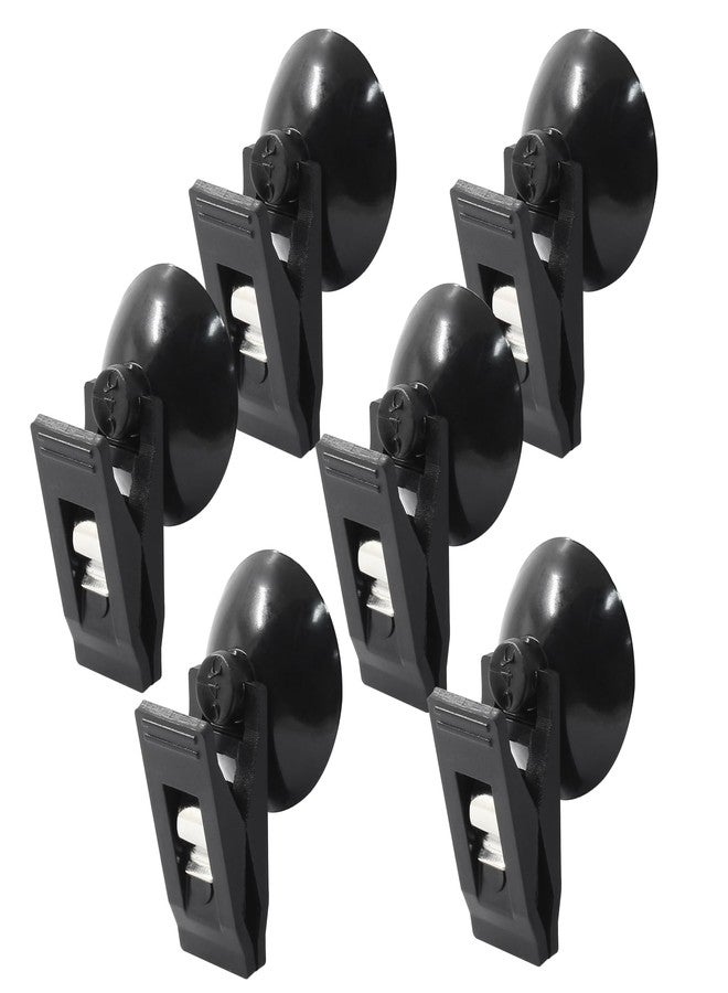 Coufce 6 Packs Shower Curtain Clips Black Suction Cup Clips Shower Curtain Weight Clip for Shower Hanging, Camper Christmas Decor, Home Decoration - Image 5