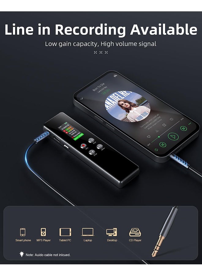 XiuWoo 128GB Digital Voice Recorder for Lectures Meetings 1536Kbps Voice Activated Recording Device Audio Recorder with Playback, Password - Image 4