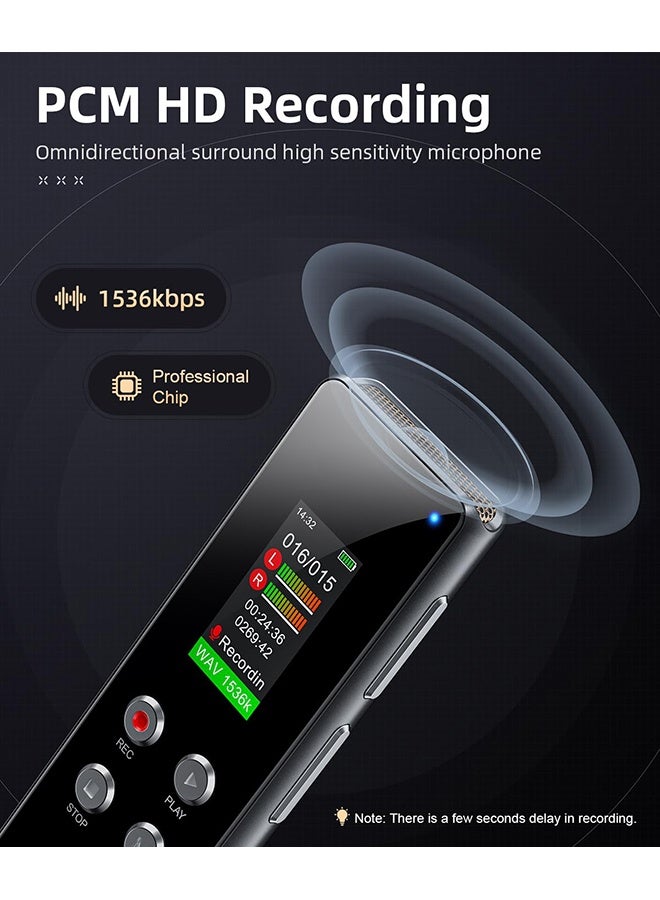 XiuWoo 128GB Digital Voice Recorder for Lectures Meetings 1536Kbps Voice Activated Recording Device Audio Recorder with Playback, Password - Image 2