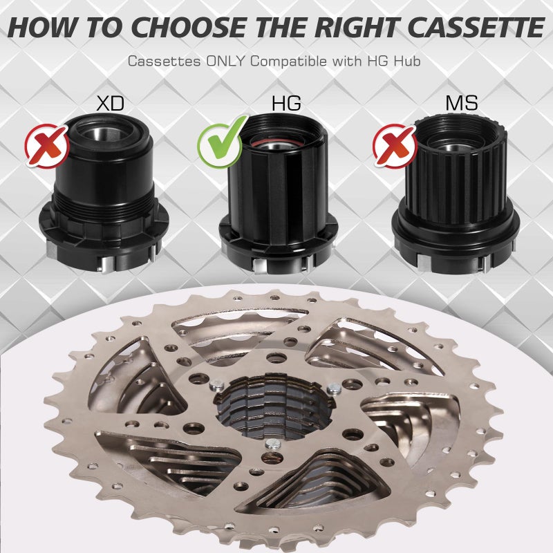 BUCKLOS 8/9/10/11/12 Speed Cassette Ultra-Light 11-25/28/32/34/36/40/42/46/50/52T Bike Cassette Fit Mountain Bike/Road Bike/XC/DH/AM,Compatible with Shimano Sram HG Hub Driverâ€¦ - Image 3