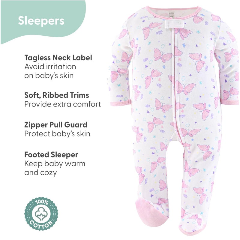 The Peanut Shell The Peanutshell Baby Layette Gift Set for Girls - 30 Piece New Born Girl Gift Set, Baby Clothes & Newborn Essentials Must Haves - Newborn Clothes 6-9 Months - Purple Butterfly - Image 4