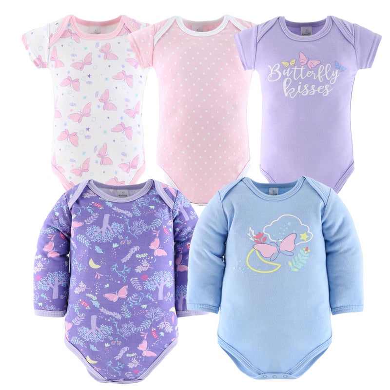 The Peanut Shell The Peanutshell Baby Layette Gift Set for Girls - 30 Piece New Born Girl Gift Set, Baby Clothes & Newborn Essentials Must Haves - Newborn Clothes 6-9 Months - Purple Butterfly - Image 3