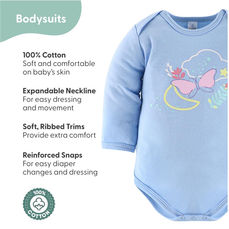 The Peanut Shell The Peanutshell Baby Layette Gift Set for Girls - 30 Piece New Born Girl Gift Set, Baby Clothes & Newborn Essentials Must Haves - Newborn Clothes 6-9 Months - Purple Butterfly - Image 2