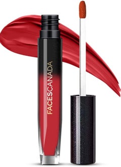 Faces Canada FACES CANADA Comfy Silk Liquid Lipstick Infused With Nourishing Mulberry Oil & Shea Butter, Longwear Transfer Proof Highly Pigmented Lip Color With Smooth Texture, Satin Matte Finish - Zealous Red 10  - Image 1