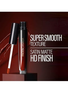 Faces Canada FACES CANADA Comfy Silk Liquid Lipstick Infused With Nourishing Mulberry Oil & Shea Butter, Longwear Transfer Proof Highly Pigmented Lip Color With Smooth Texture, Satin Matte Finish - Zealous Red 10  - Image 2