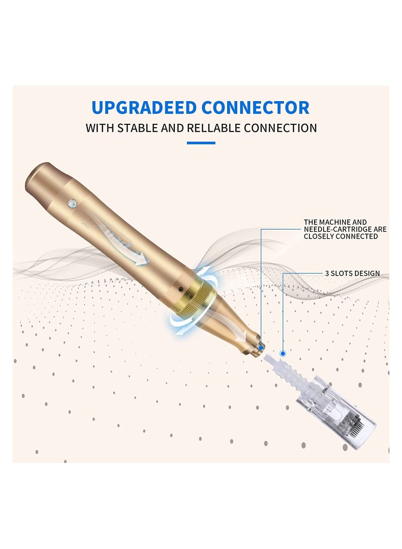 Dr pen m5 Ultima Derma Pen Auto Microneedle System Gold +6PC white 12pin needle - Image 5
