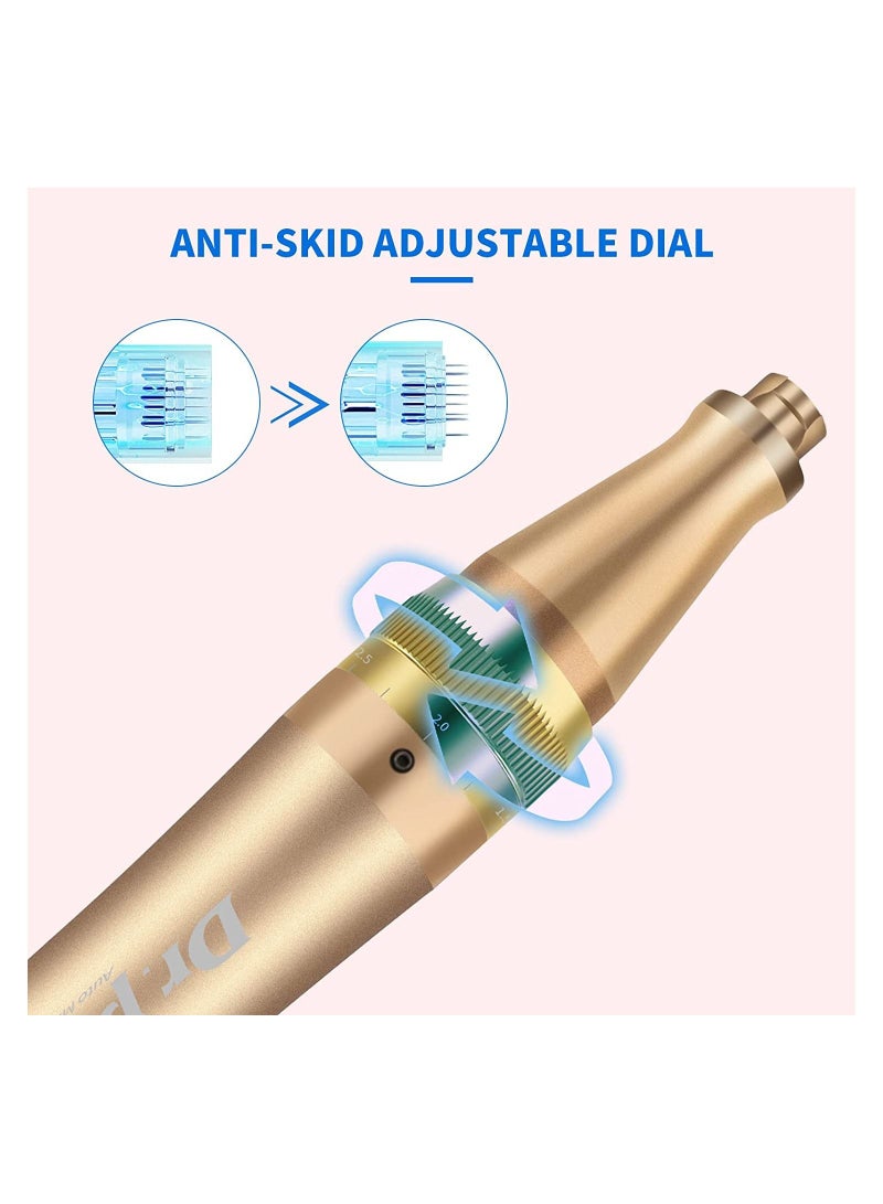 Dr pen m5 Ultima Derma Pen Auto Microneedle System Gold +6PC white 12pin needle - Image 4