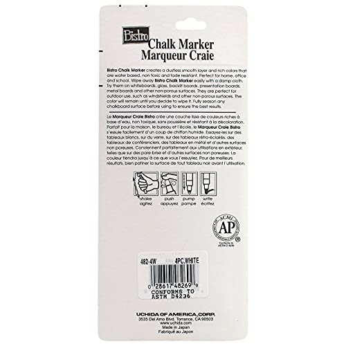 Marvy Uchida Bistro Chalk Marker Fine Point Set 4/Pkg - White - Image 2