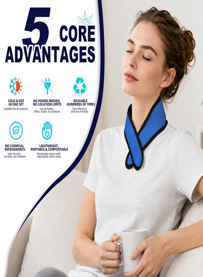 WORLD-BIO Reusable Cooling Neck Ice Pack Wrap, Ice Pack for Neck with 2 Cold Pads - Image 2