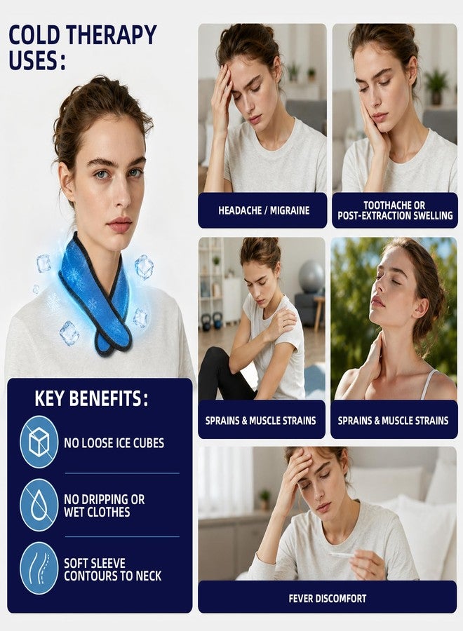 WORLD-BIO Reusable Cooling Neck Ice Pack Wrap, Ice Pack for Neck with 2 Cold Pads - Image 4