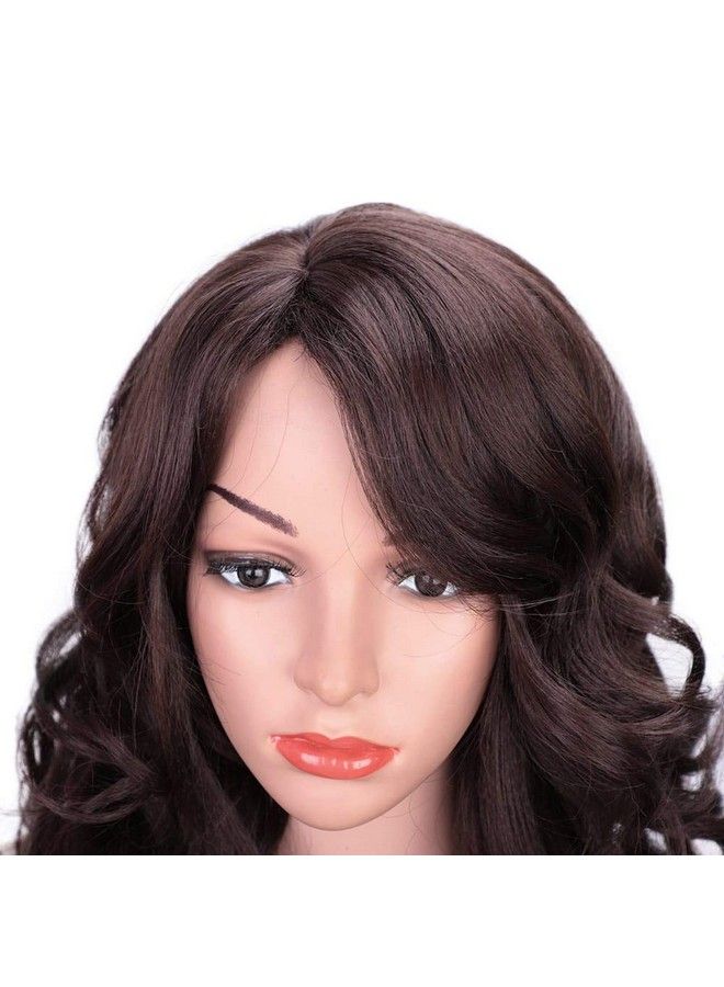 Rapidsflow باروكات نسائية صناعية كاملة الرأس شعر طويل للنساء / باروكات نسائية شعر طبيعي (مجعّد بني داكن) - Image 4