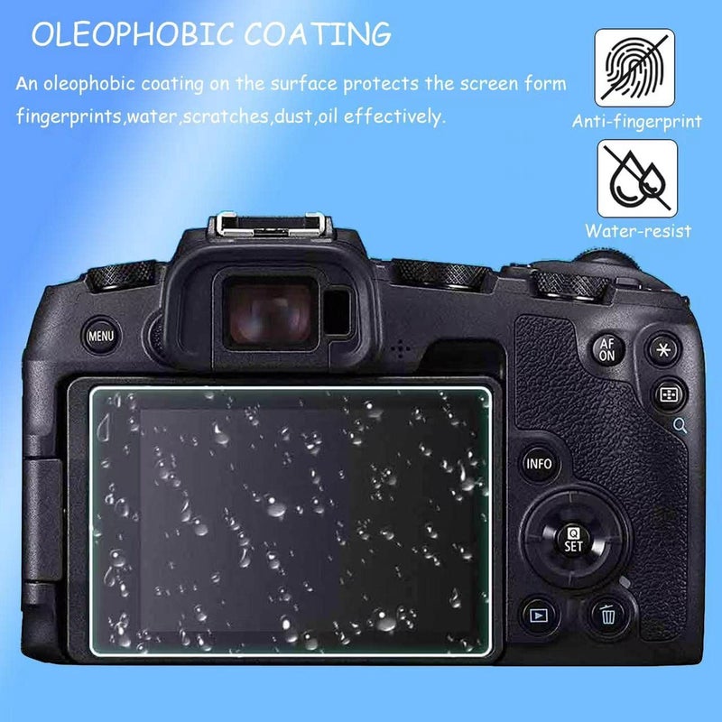 PCTC EOS R8 R50 Screen Protector for Canon EOS R8 R50, [3+1Pack] 0.3mm 9H Hardness EOS R8 Tempered Glass Screen Cover - Image 3