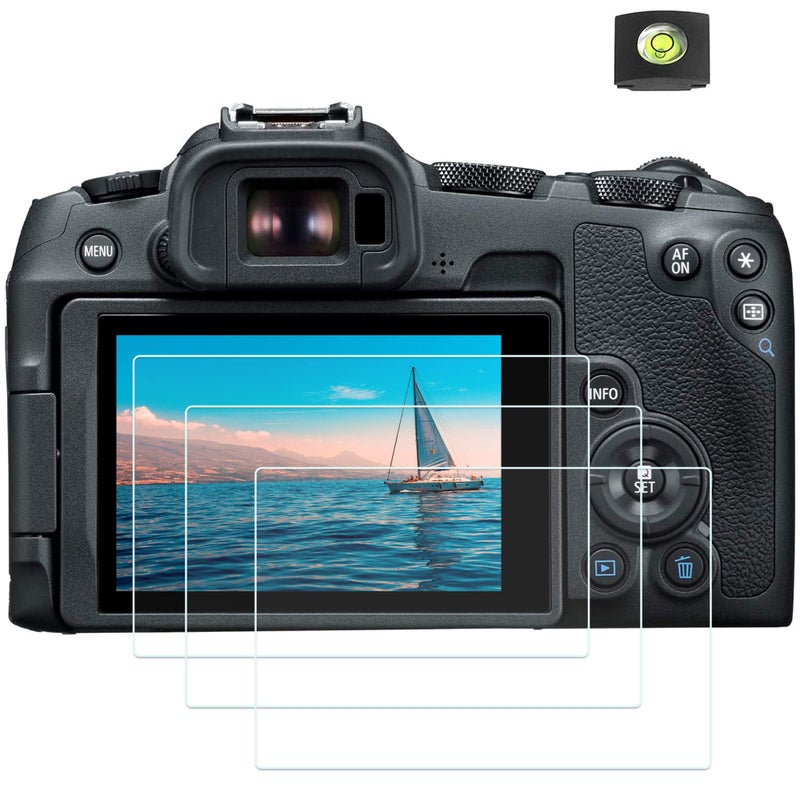 PCTC EOS R8 R50 Screen Protector for Canon EOS R8 R50, [3+1Pack] 0.3mm 9H Hardness EOS R8 Tempered Glass Screen Cover - Image 1