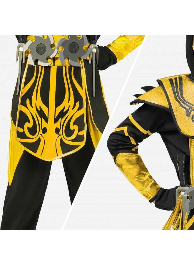 Spooktacular Creations Spooktacular Creations Gold Ninja Costume for Boys, Child Golden Ninja Costume with Accessories for Kids Themed Parties, Halloween Dress Up Parties, M  - Image 5