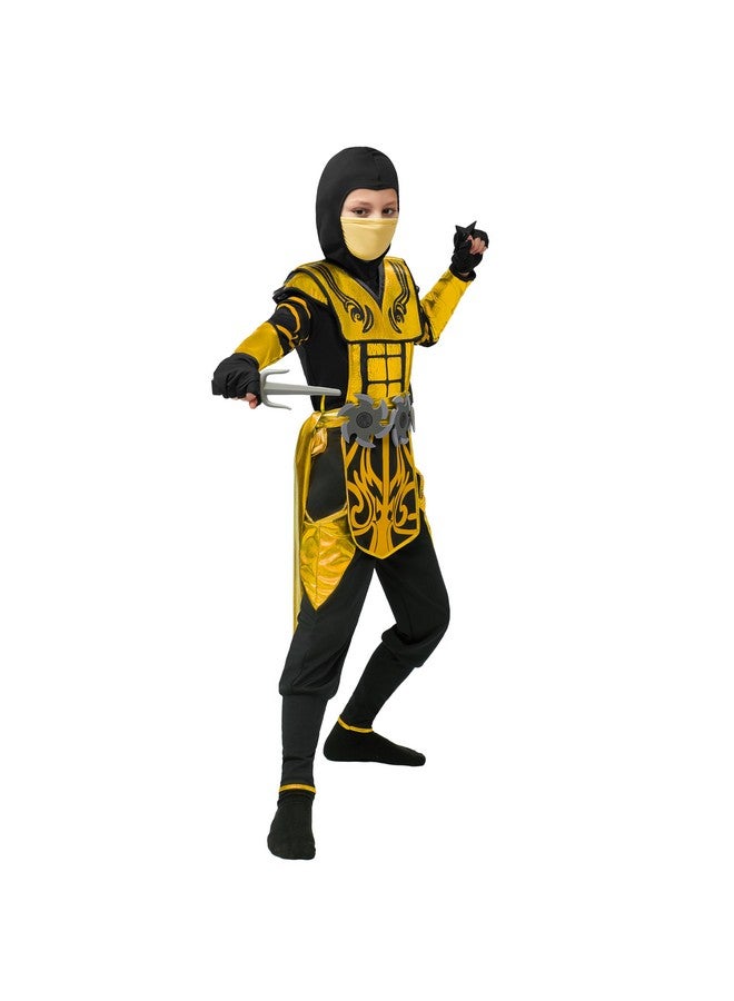 Spooktacular Creations Spooktacular Creations Gold Ninja Costume for Boys, Child Golden Ninja Costume with Accessories for Kids Themed Parties, Halloween Dress Up Parties, M  - Image 4