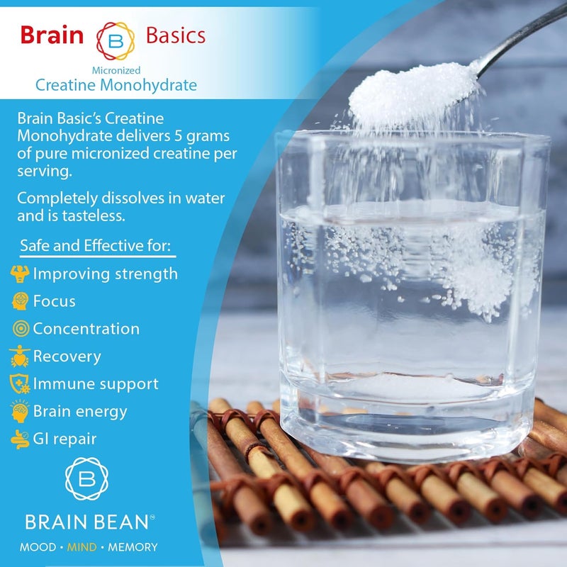 Brain-Bean 500mg Unflavored Micronized Creatine Monohydrate Powder Helps Boost Energy for Brain Health  NonGMO GlutenFree Creatine Powder Supports Muscle Health Made in USA - Image 5