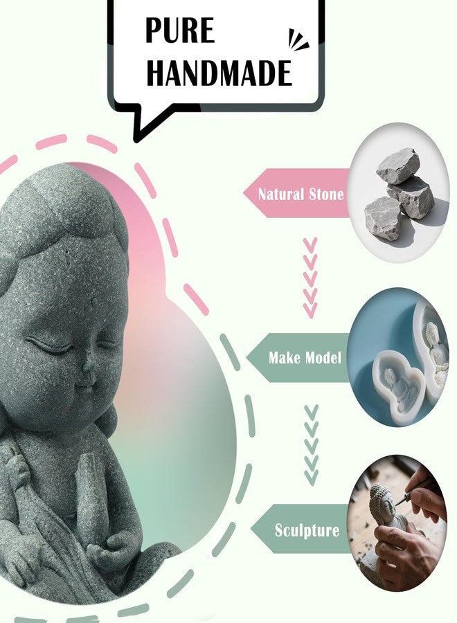 FENGSHUI-CAISHEN تمثال FENGSHUI-CAISHEN صغير Guan Yin - حجر مصنوع يدويًا للتأمل ديكور حوض أسماك زن لسطح المكتب، تمثال صغير Quan Yin، Kwan Yin - Image 5