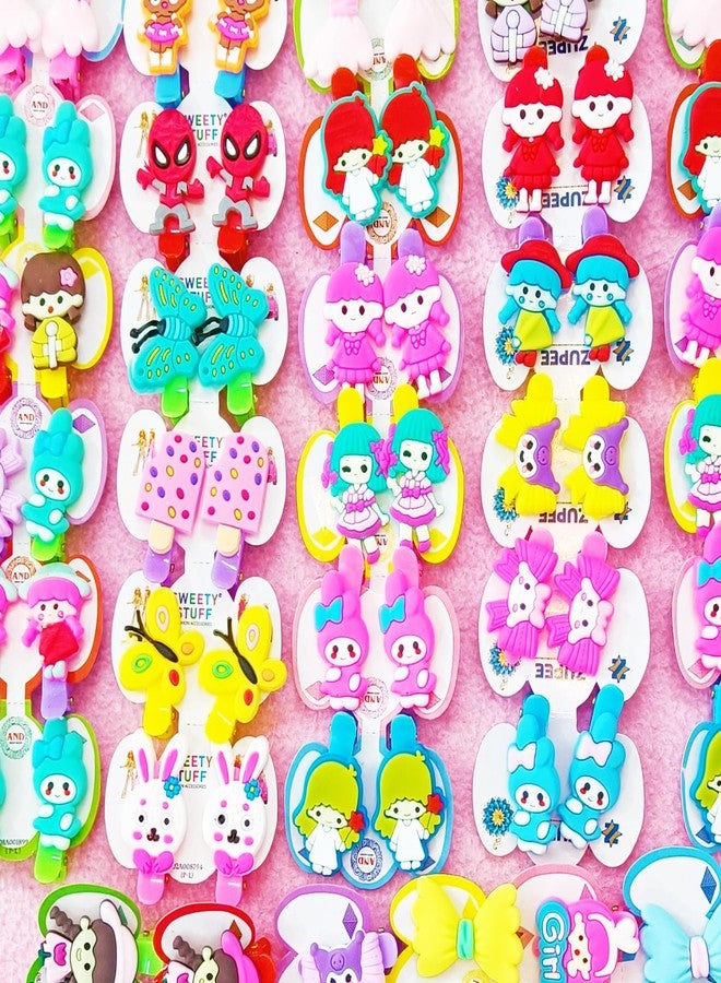 Starlinks Mini Emoji Cartoon Hair Clips Set For Kids and Girls Rainbow Ice Cream Hairpin for Girl, Cute Smiley Design Hair Accessories -Pack of 20 Nos (Assorted) - Image 3