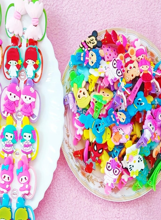 Starlinks Mini Emoji Cartoon Hair Clips Set For Kids and Girls Rainbow Ice Cream Hairpin for Girl, Cute Smiley Design Hair Accessories -Pack of 20 Nos (Assorted) - Image 1